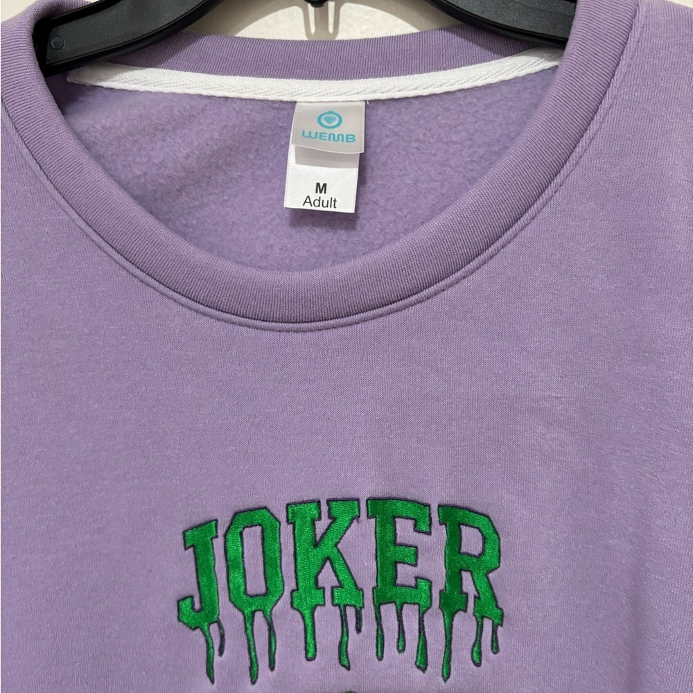 Purple Joker Sweatshirt Adult size medium - Picture 3 of 4
